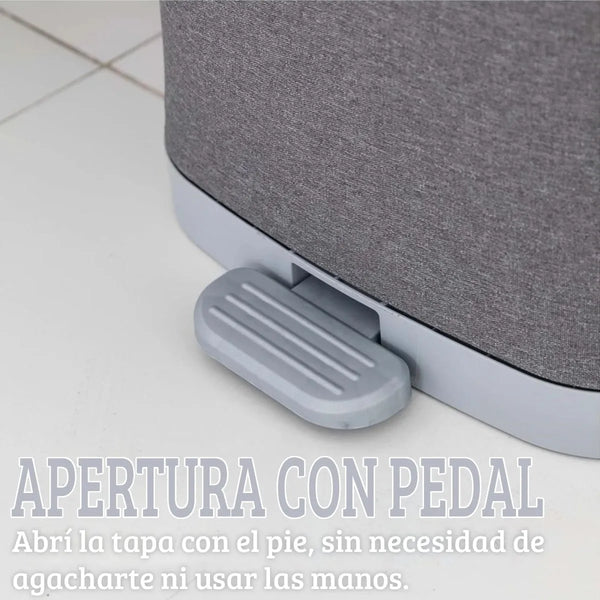 Cesto organizador de tela con pedal