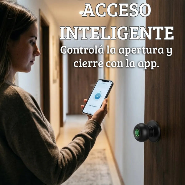 Cerradura inteligente con 3 funciones: huella, app y llaves