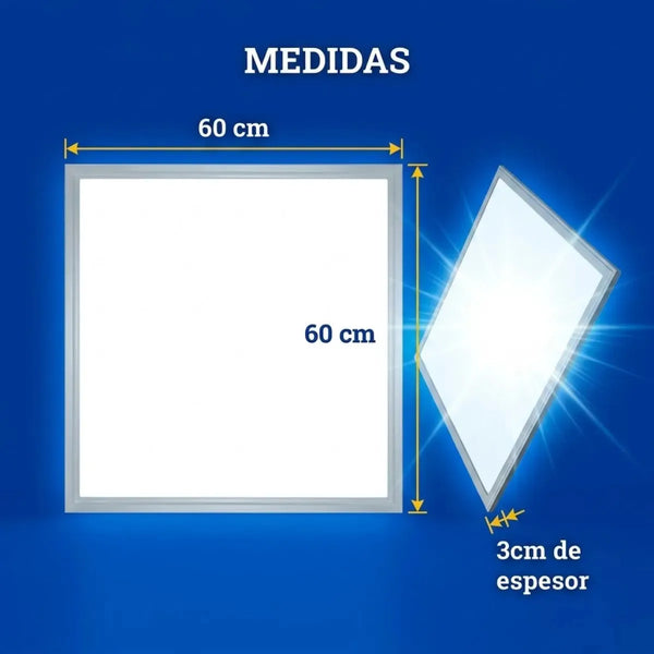 Plafón LED de techo con luz fría de 60cm x 60cm