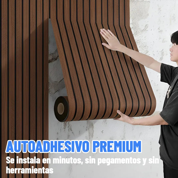 Rollo de placa adhesiva símil madera WPC