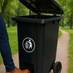 Contenedor Tacho De Basura Con Pedal 120 Litros Reciclaje NEGRO