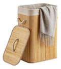 Canasto Cesto Ropa Sucia Pleglable Look Bambu Grande Tapa Ql 