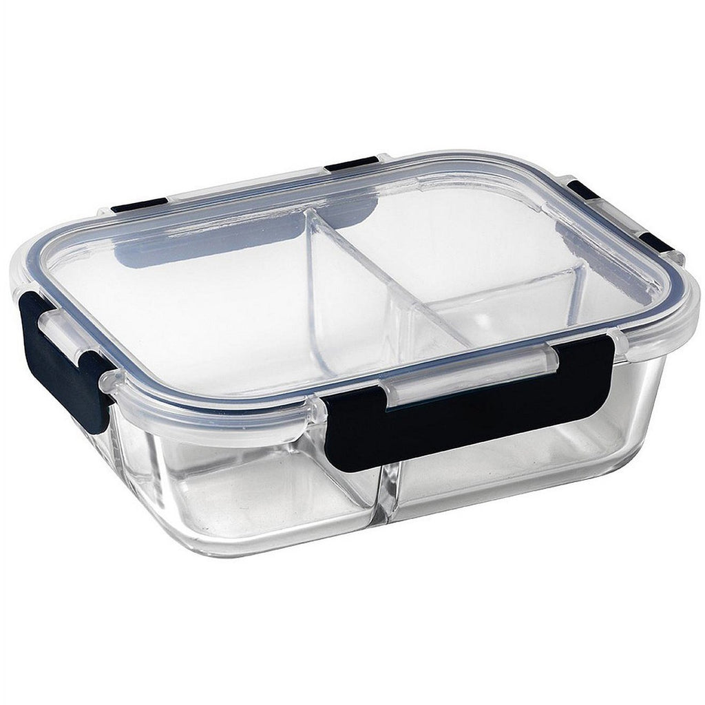 Tapper De Vidrio Con Tapa Hermetica 3 Divisiones Premium QL®