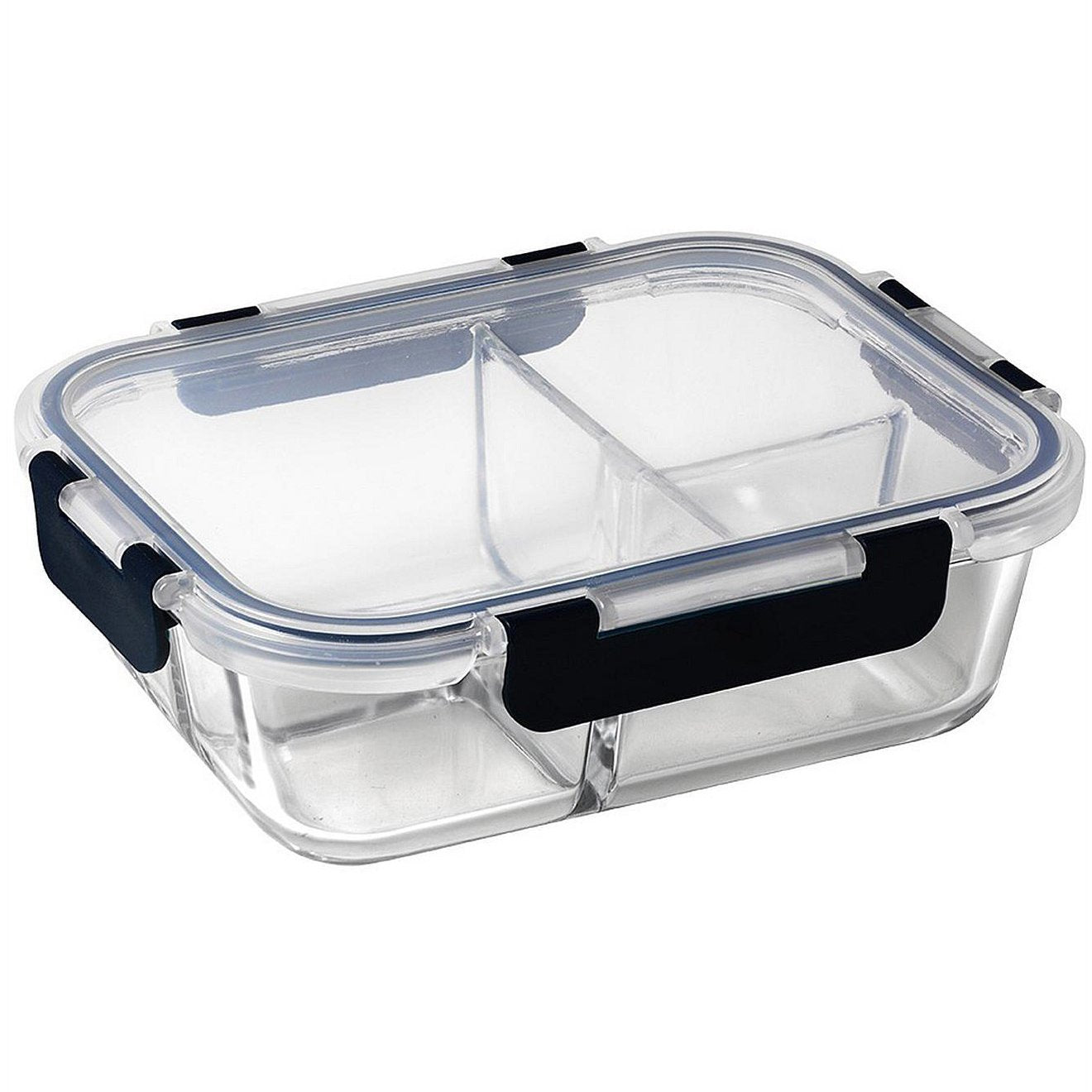Tapper De Vidrio Con Tapa Hermetica 3 Divisiones Premium QL®