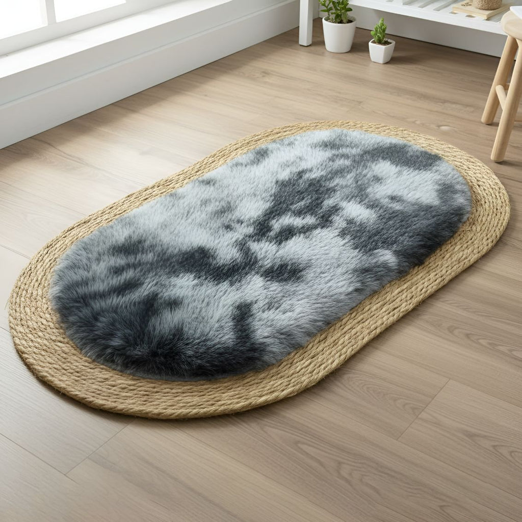 Alfombra ovalada de rattan