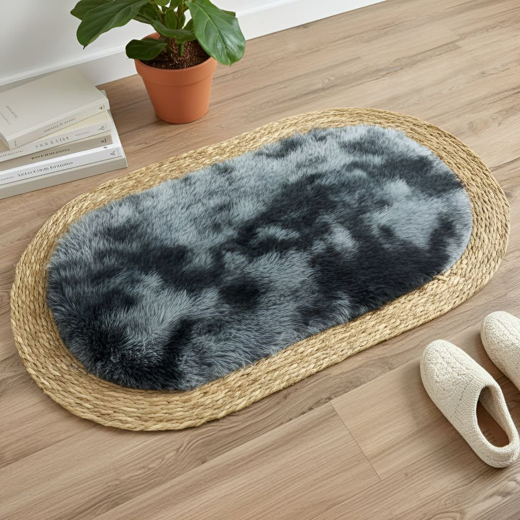Alfombra ovalada de rattan