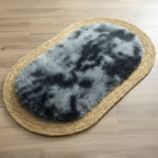 Alfombra ovalada de rattan
