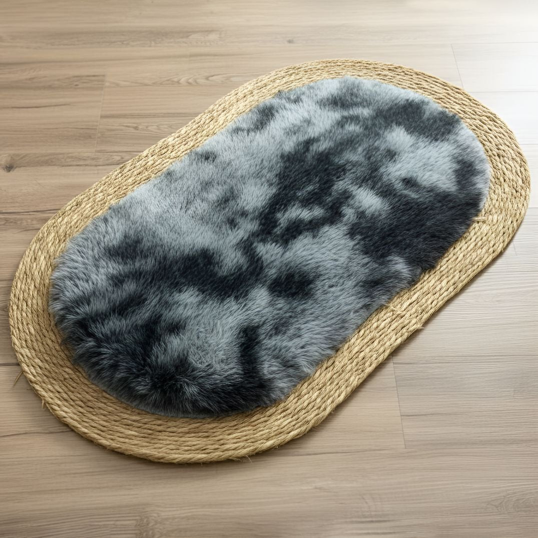 Alfombra ovalada de rattan