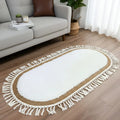 Alfombra ovalada de rattan grande