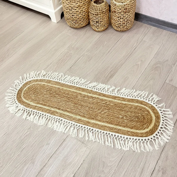 Alfombra ovalada de rattan