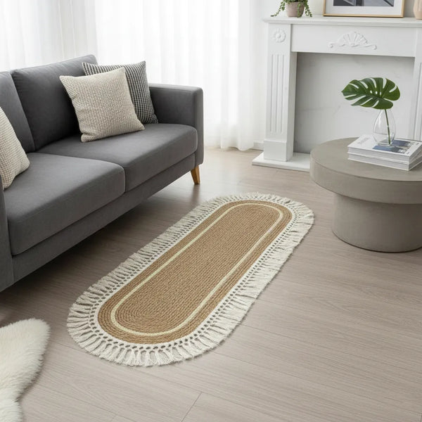 Alfombra ovalada de rattan