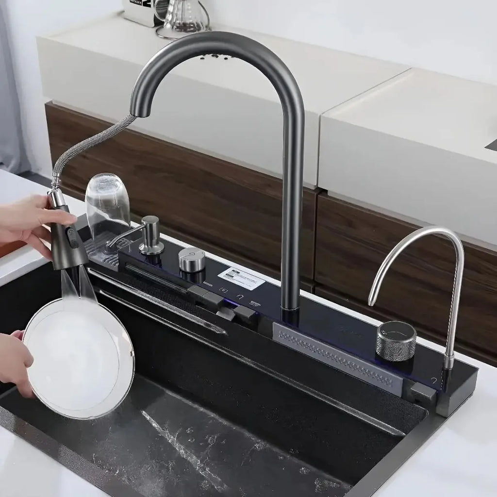 Bacha multifuncional para cocina en acero inoxidable