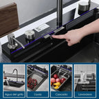 Bacha multifuncional para cocina en acero inoxidable