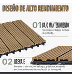 Baldosa Piso Deck Modular Wpc 30x30cm Encastrable Exterior