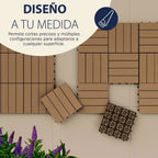 Baldosa Piso Deck Modular Wpc 30x30cm Encastrable Exterior
