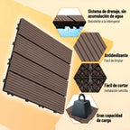Baldosa Piso Deck Modular Wpc 30x30cm Encastrable Exterior