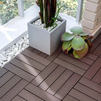 Baldosa Piso Deck Modular Wpc 30x30cm Encastrable Exterior