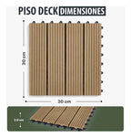 Baldosa Piso Deck Modular Wpc 30x30cm Encastrable Exterior