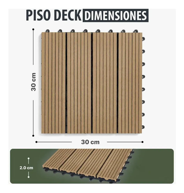 Piso deck modular WPC encastrable