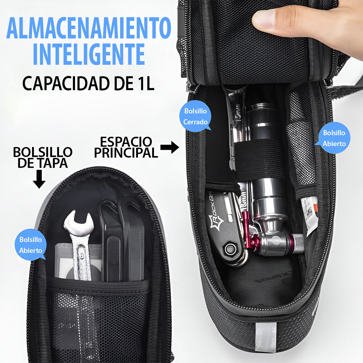Bolso Rockbros Para Debajo Del Asiento Con Soporte Para Cara
