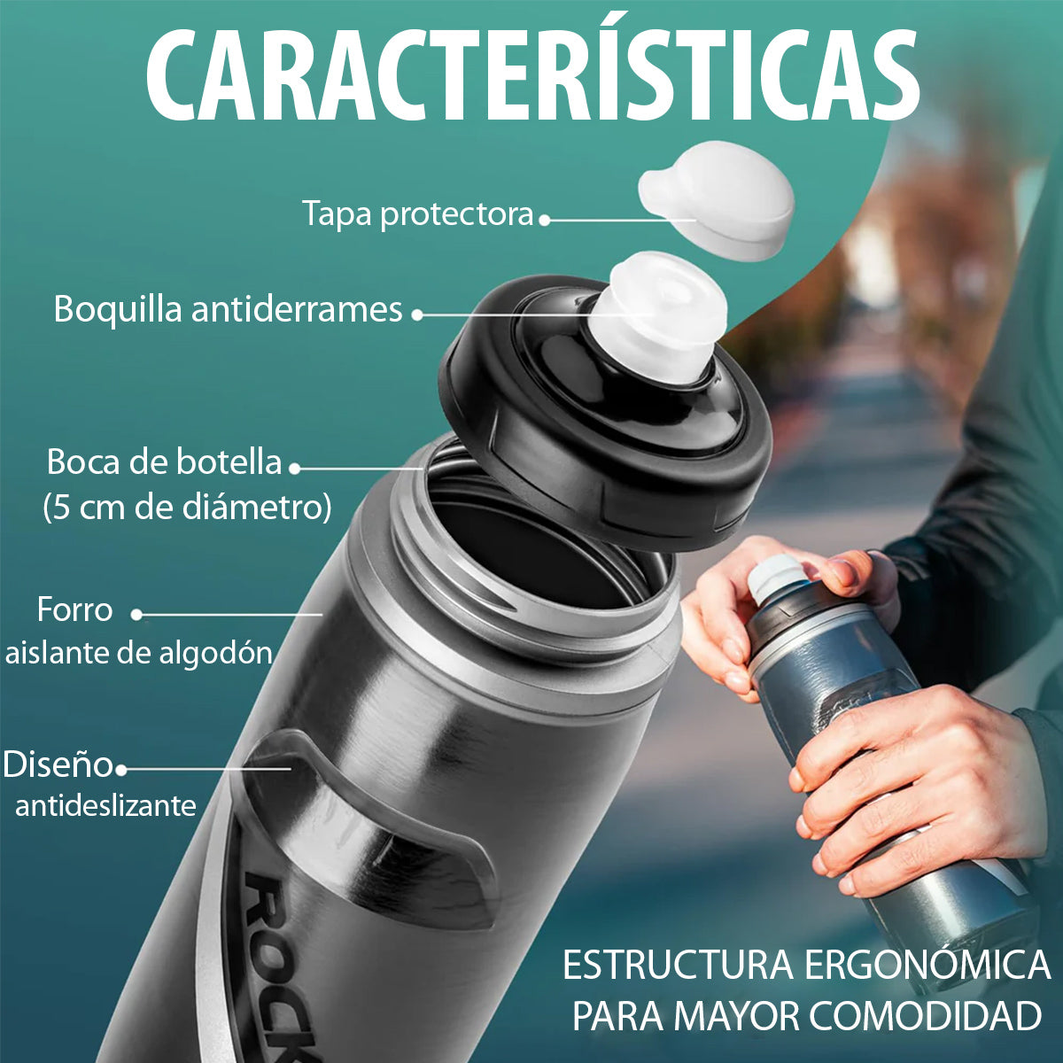 Botella caramañola térmica