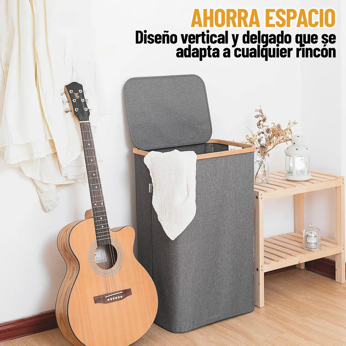 Canasto organizador plegable con tapa