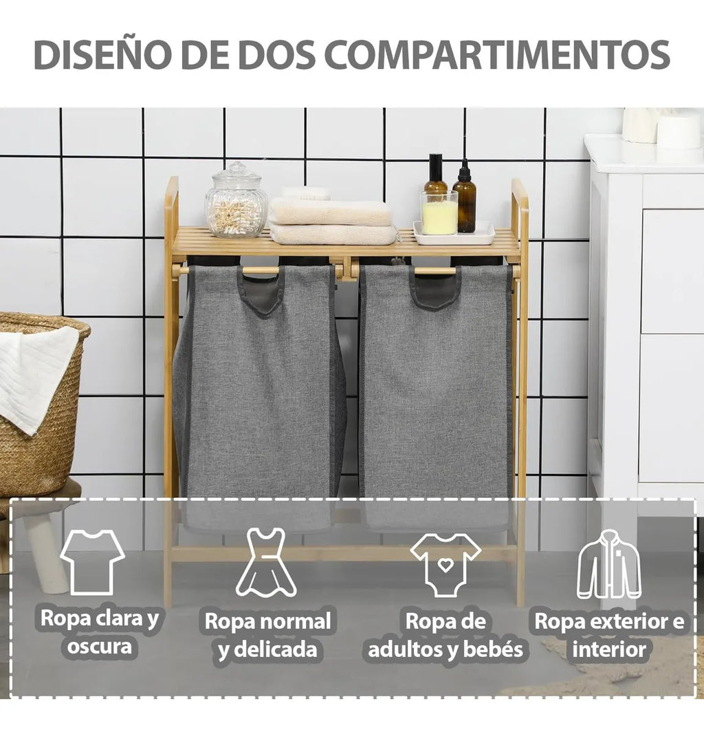 Organizador de 2 compartimentos extraíbles