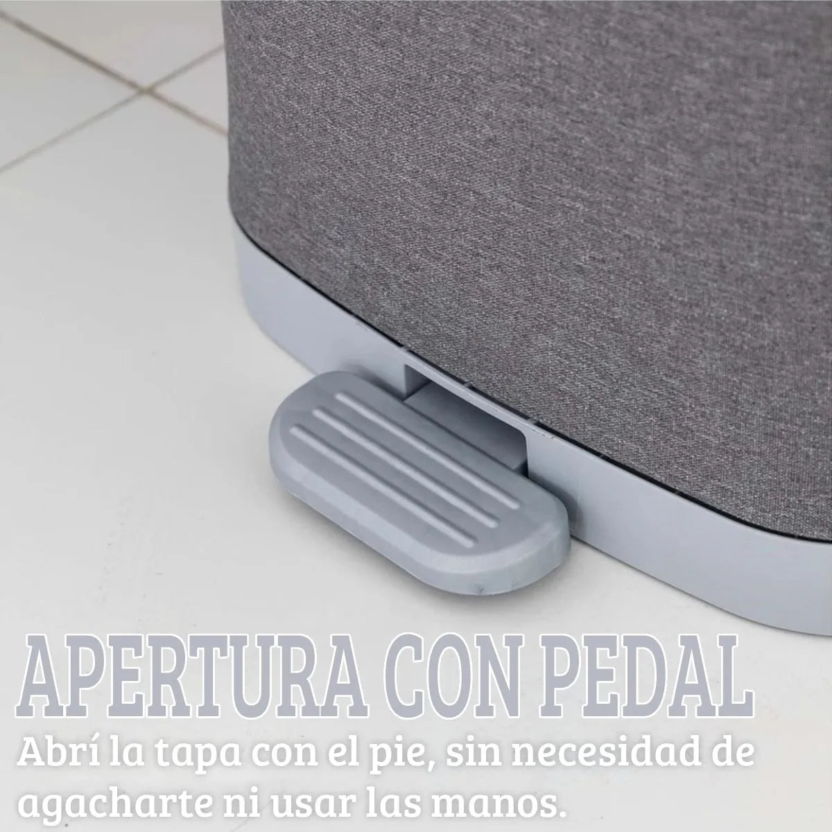 Cesto organizador de tela con pedal