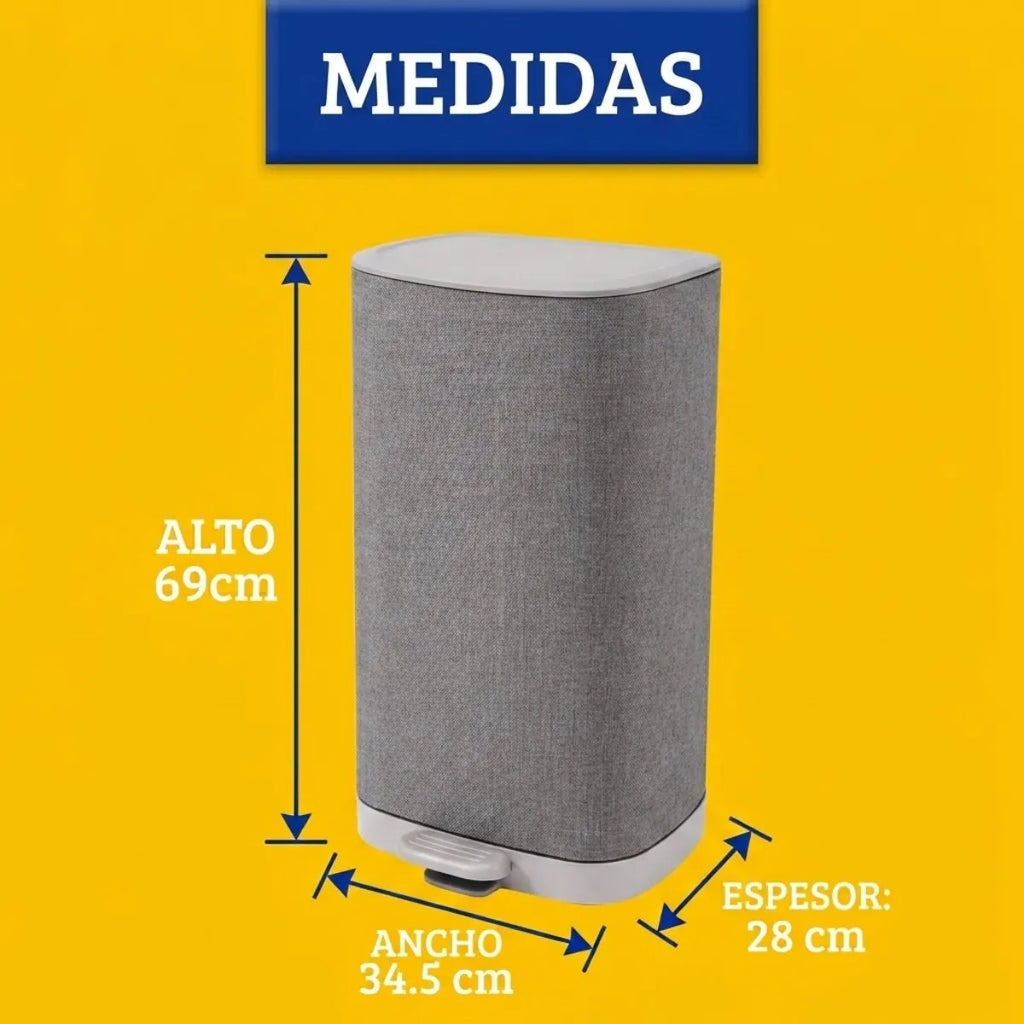 Cesto organizador de tela con pedal