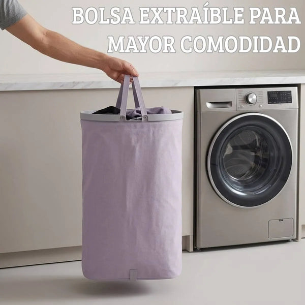 Cesto organizador de tela con pedal