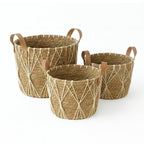 Set de 3 canastos organizadores en fibra natural