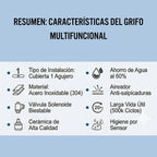Canilla multifunción: agua, jabón y aire