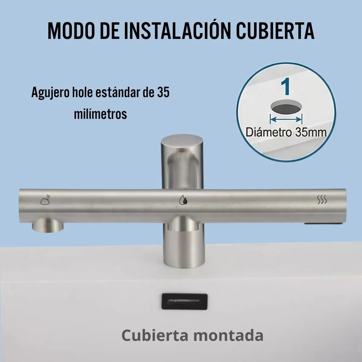 Canilla multifunción: agua, jabón y aire