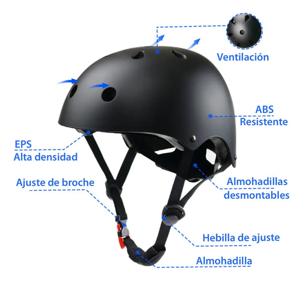 Casco profesional negro mate