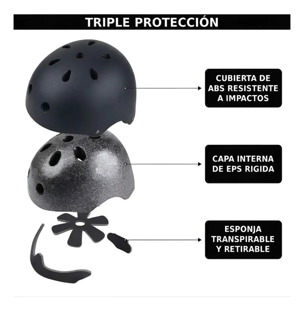 Casco profesional negro mate