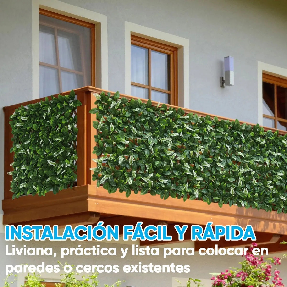 Cerca Madera Extensible Enredadera Artificial Plegable Hojas