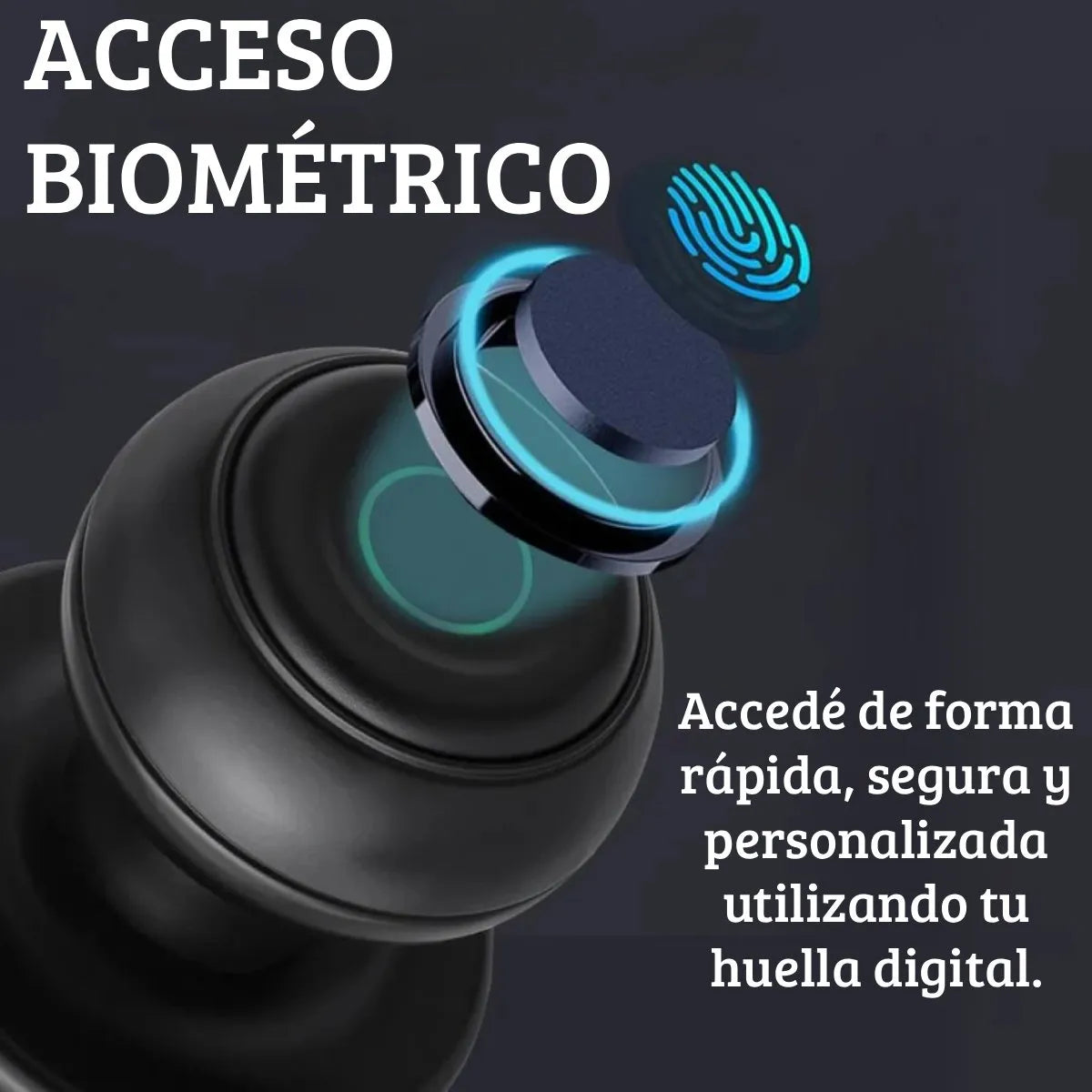Cerradura inteligente con 3 funciones: huella, app y llaves