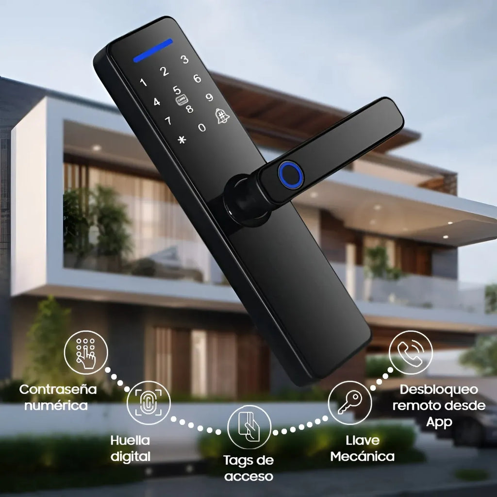 Cerradura inteligente huella app llaves interior