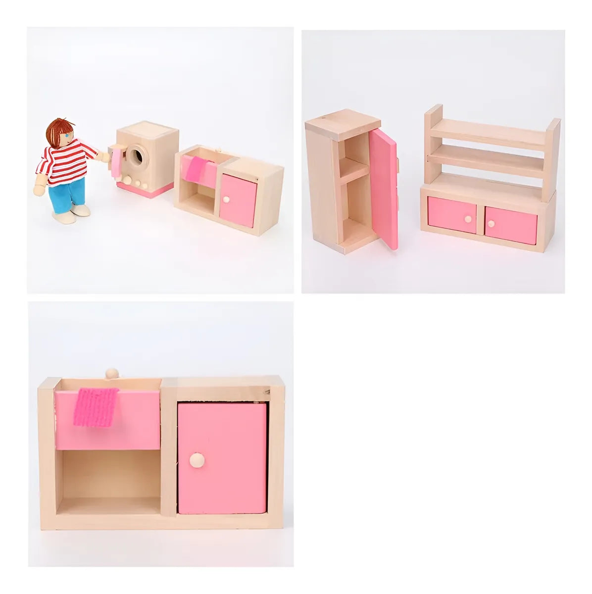 Set cocina de juguete en madera 5 piezas