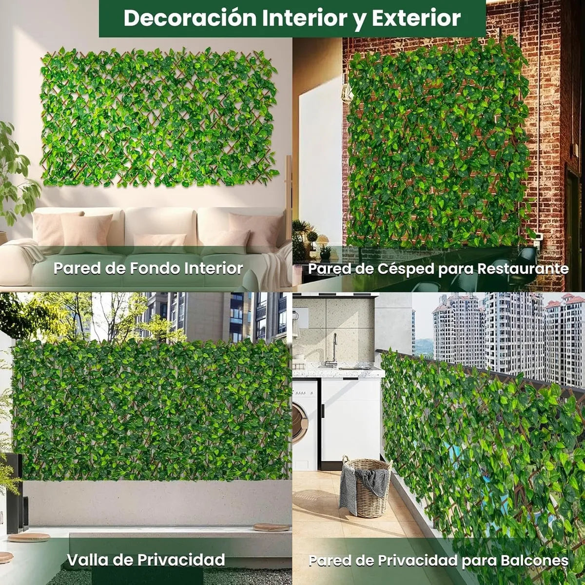 Cerco de enredadera artificial extensible
