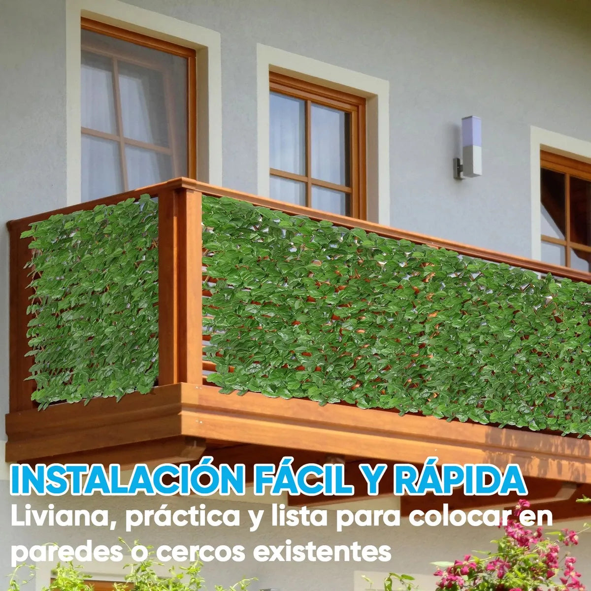 Enredadera Cerco Artificial Celosía Extensible Plegable 2mts