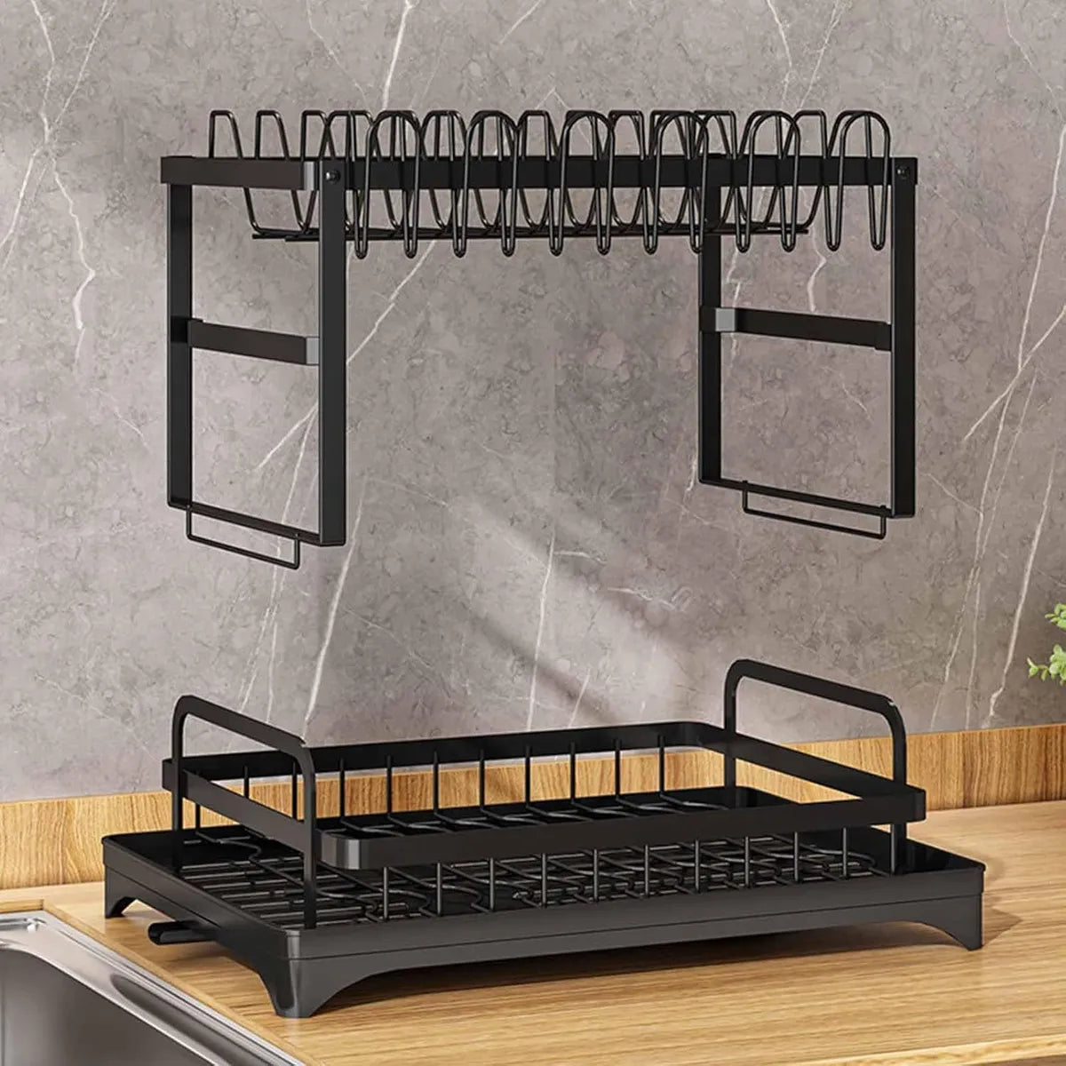 Escurridor Seca Platos Doble Metal Vajilla Dos Niveles Ql ®