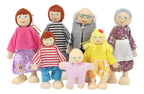 Familia de 7 en madera de juguete