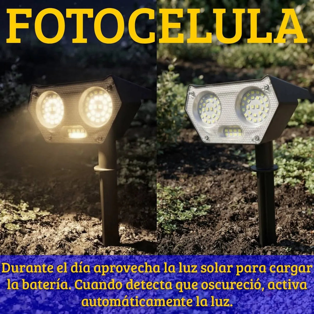 Foco luz solar LED de estaca