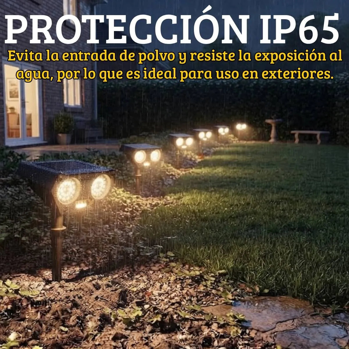 Foco luz solar LED de estaca