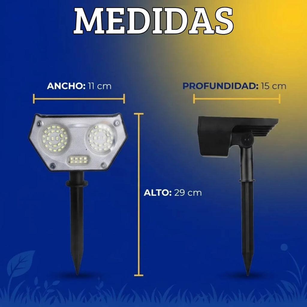 Foco luz solar LED de estaca