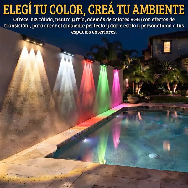 Foco de luz solar RGB LED de pared
