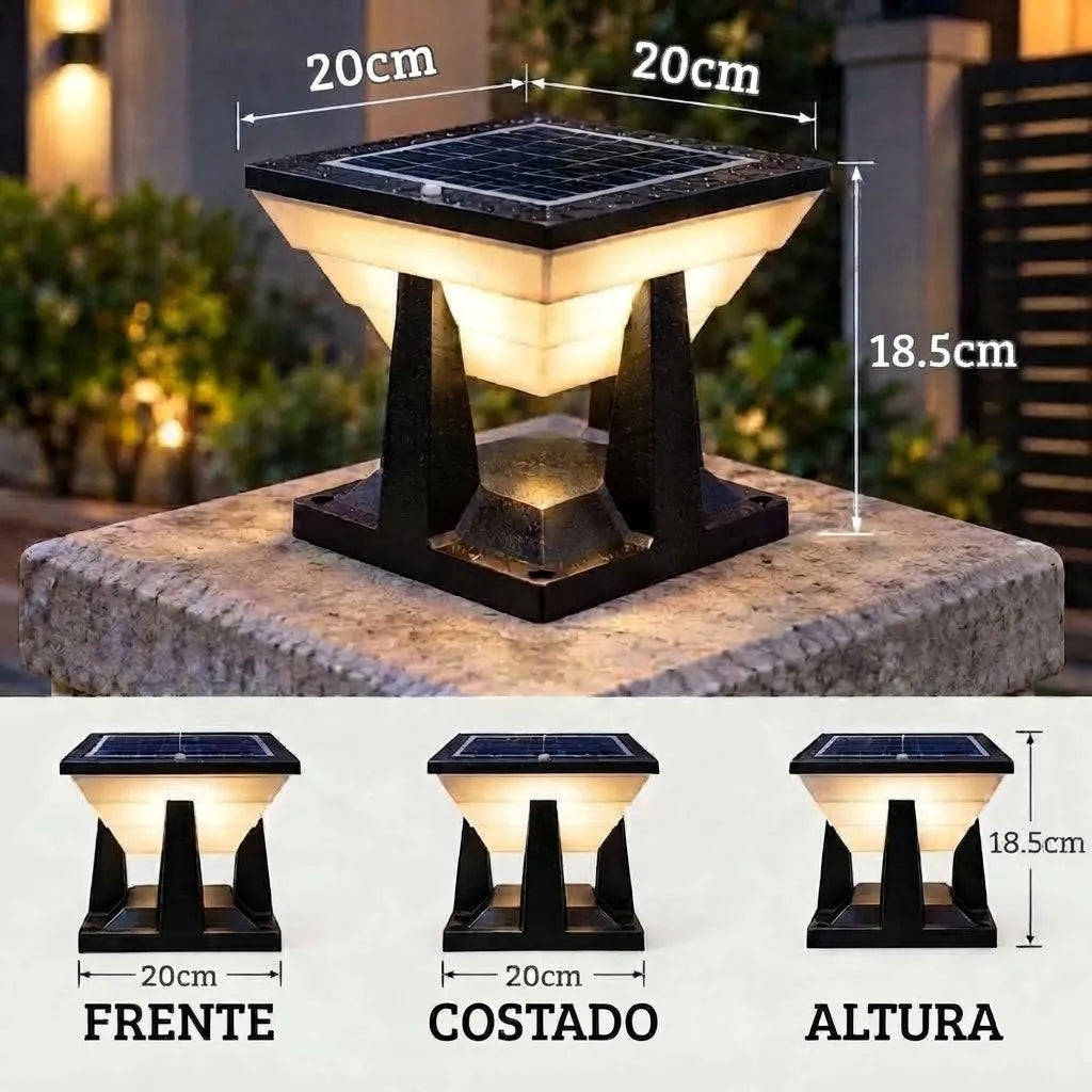 Foco solar grande para exterior 20x20cm