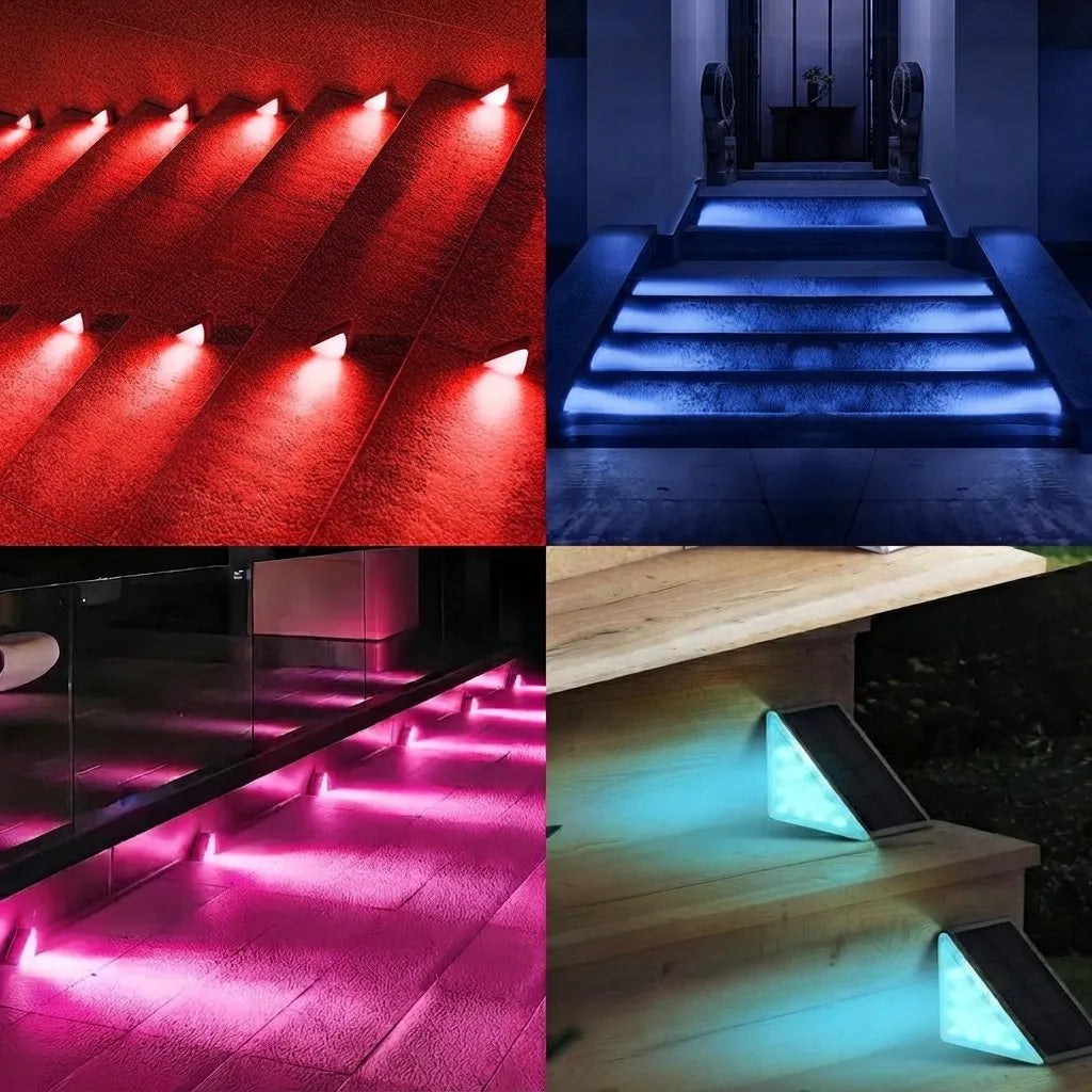 Foco solar LED colores RGB para exterior