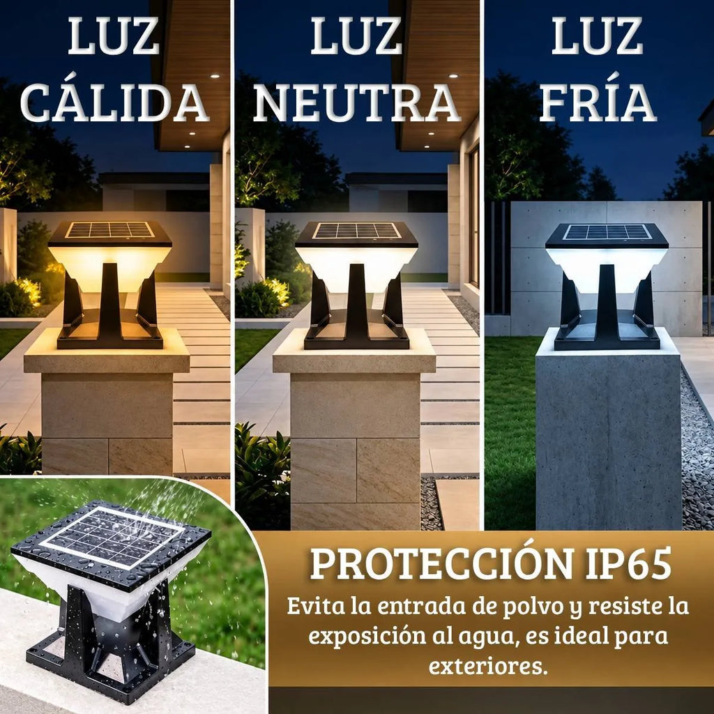 Foco solar grande para exterior 20x20cm
